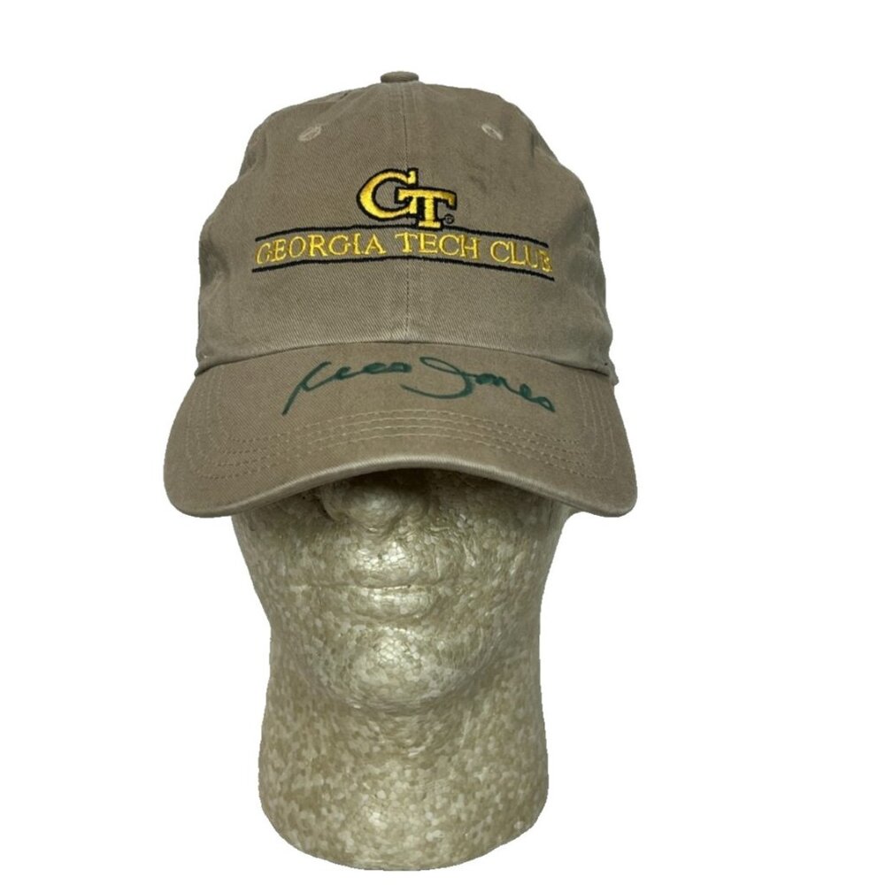 Georgia Tech Club Ahead Hat Cap Autographed By Golf Architect Rees Jones Rare OS